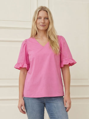 I SAY Sigga Flounce Blouse Blouses 550 Fresh Pink