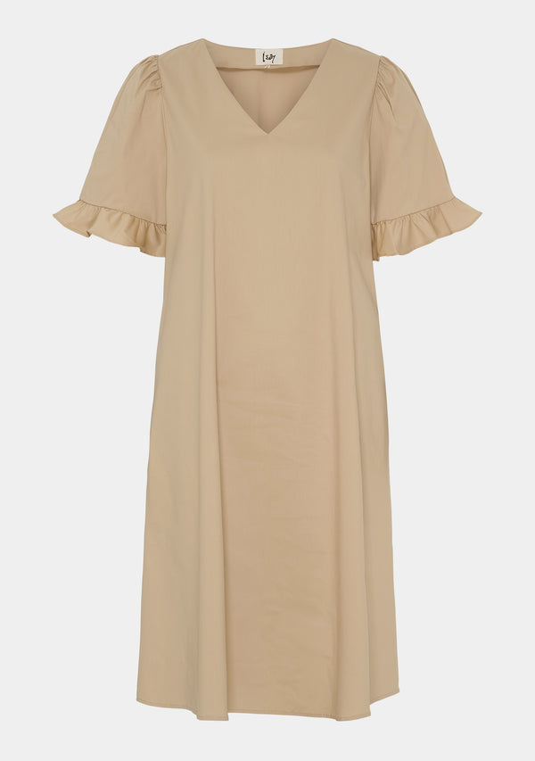 I SAY Sigga Flounce Dress Dresses 102 Camel