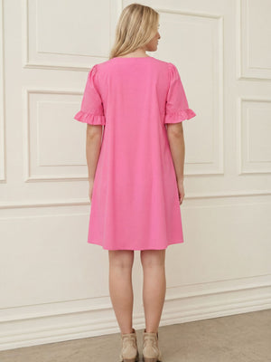 I SAY Sigga Flounce Dress Dresses 550 Fresh Pink
