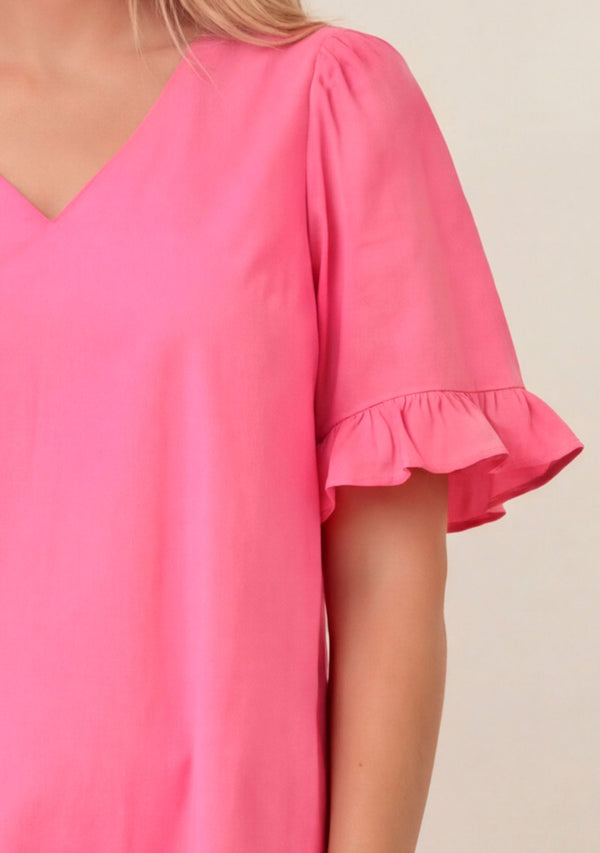 I SAY Sigga Flounce Dress Dresses 550 Fresh Pink