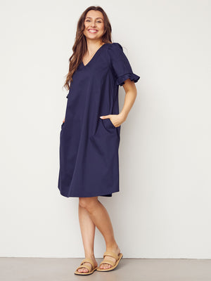 I SAY Sigga Flounce Dress Dresses 640 Navy