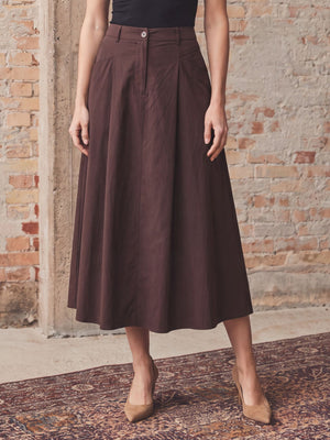 I SAY Sigga Long Skirt Skirts 356 Dark brown