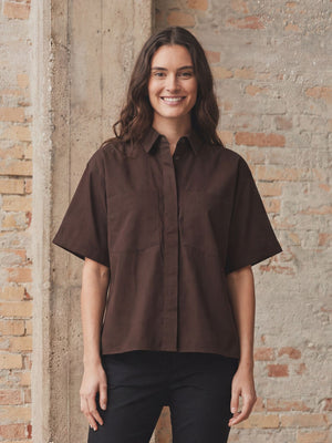 I SAY Sigga Pocket Shirt Shirts 356 Dark brown