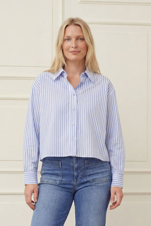 I SAY Sigga Shirt Jacket Shirts N38 Light Blue/White Stripe