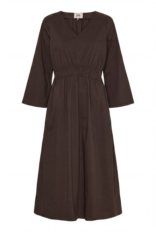 I SAY Sigga Sleeve Dress Dresses 356 Dark brown