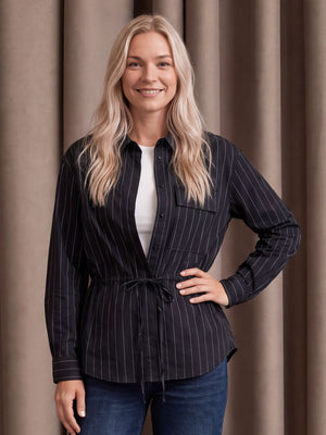 I SAY Sigga Striped Jacket Jackets N66 Black Pinstripe