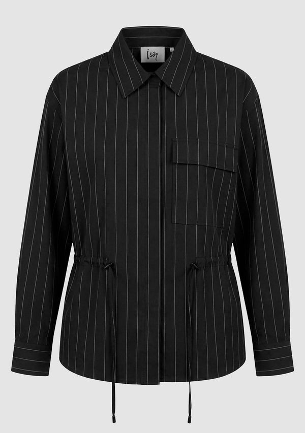 I SAY Sigga Striped Jacket Jackets N66 Black Pinstripe