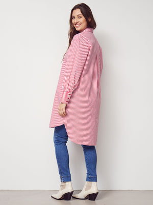 I SAY Sigga Striped Tunic Tunics M55 Fresh Red Stripes