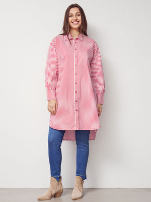 I SAY Sigga Striped Tunic Tunics M55 Fresh Red Stripes