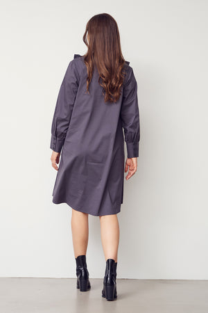 I SAY Sigga V-Flounce Dress Dresses 911 Grey