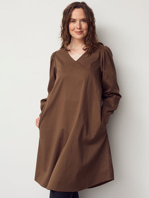 I SAY Sigga V-Neck Dress Dresses 391 Cafe Latte