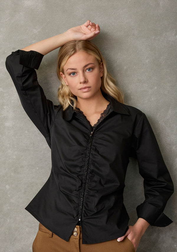 I SAY Sigga Zip Shirt Shirts 900 Black