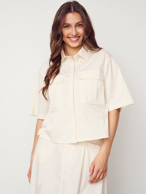 I SAY Sigga s/s Shirt Shirts 146 Cream
