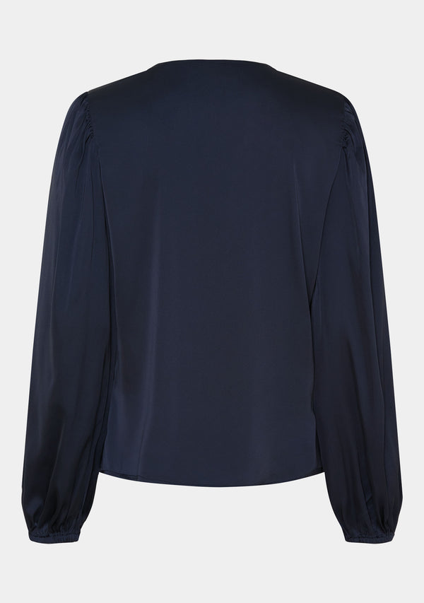 I SAY Steff Flounce Blouse Blouses 640 Navy