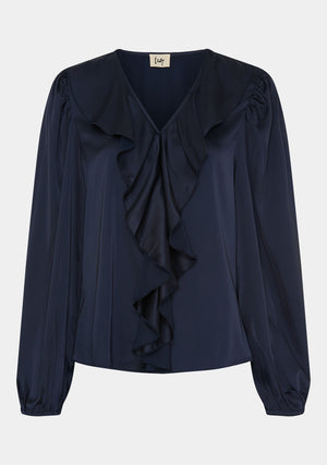 I SAY Steff Flounce Blouse Blouses 640 Navy