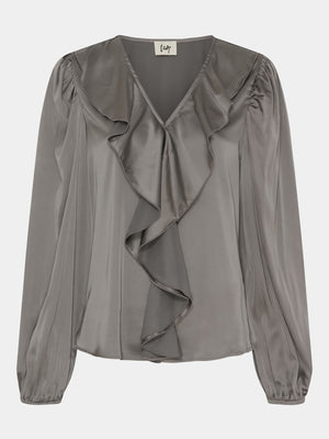 I SAY Steff Flounce Blouse Blouses 911 Grey
