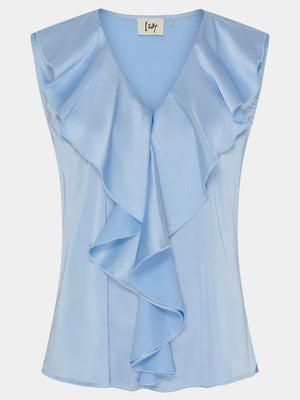 I SAY Steff Flounce Top Tops 619 Light Blue