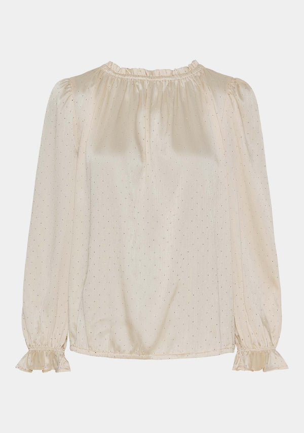 I SAY Tanna Shiny Blouse Blouses 146 Cream