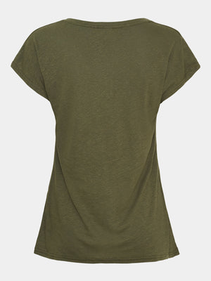 I SAY Tess V-Neck T-Shirt T-Shirts 885 Khaki