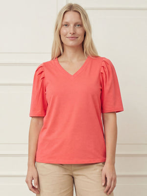 I SAY Tinni V-Neck T-Shirt Basics 431 Raspberry