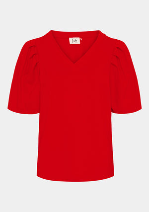 I SAY Tinni V-Neck T-Shirt T-Shirts 432 Fresh Red