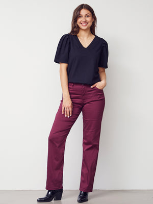 I SAY Tinni V-Neck T-Shirt Basics 900 Black
