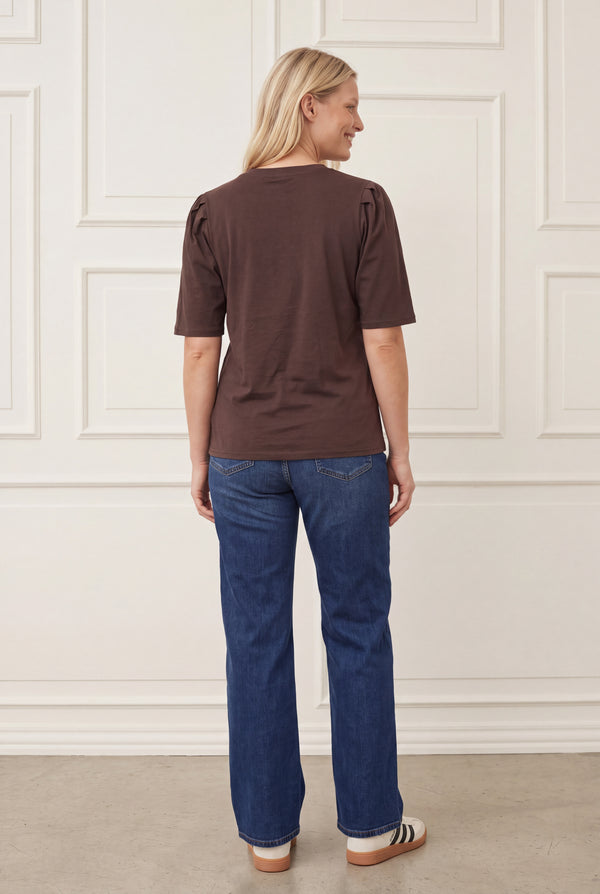 I SAY Tinni s/s T-Shirt Basics 356 Dark brown