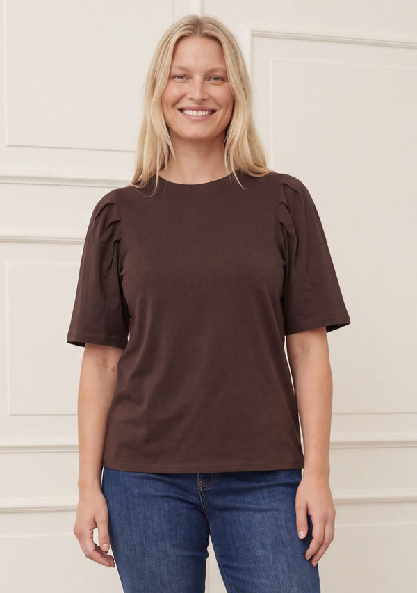 I SAY Tinni s/s T-Shirt Basics 356 Dark brown