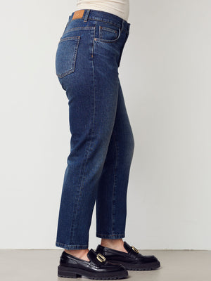 I SAY Torino Cropped Jeans Pants M21 Dark Marble Denim