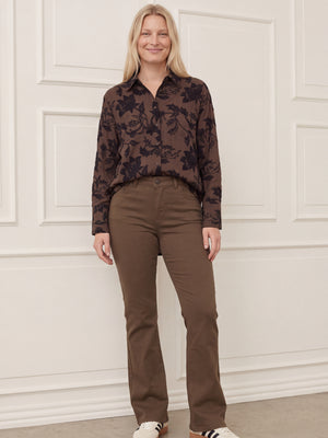 I SAY Toscana Flare Pant Pants 368 Taupe