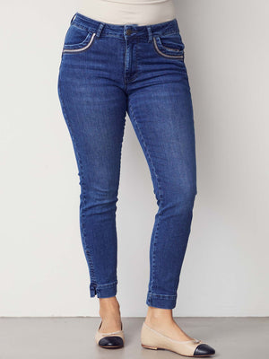 I SAY Verona Deco Jeans Pants 700 Mid Denim Wash