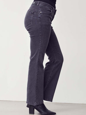 I SAY Verona Flare Jeans Pants 958 Dark Grey Wash