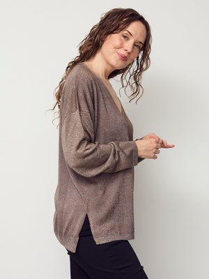 I SAY Viana Knit Pullover Knitwear M14 Mole w/gold metallic