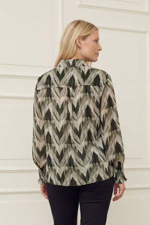 I SAY Vibse Shirt Shirts N11 Khaki ZigZag