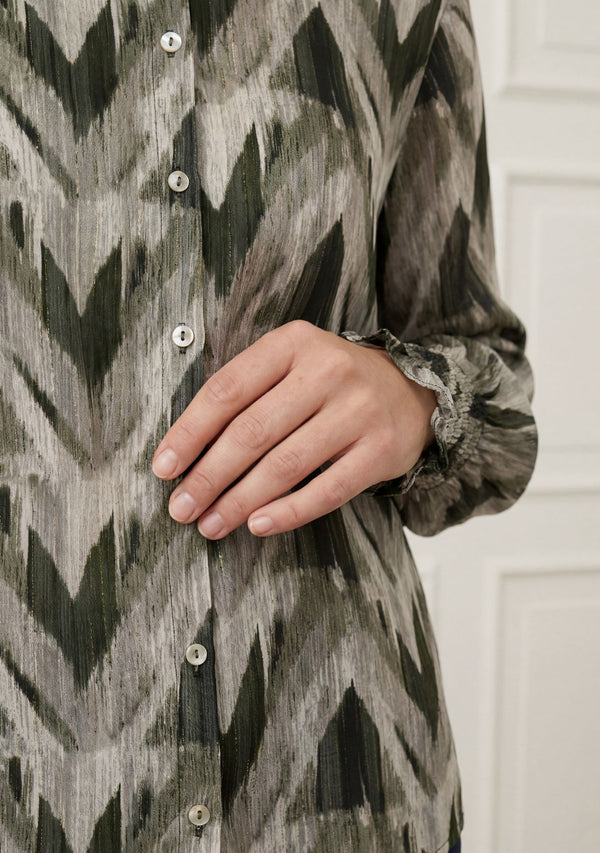 I SAY Vibse Shirt Shirts N11 Khaki ZigZag