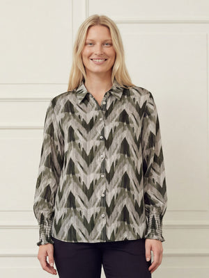 I SAY Vibse Shirt Shirts N11 Khaki ZigZag