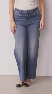 I SAY Como Wide Jeans Pants 700 Mid Denim Wash
