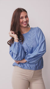 I SAY Lykke Lace Blouse Blouses 604 Blue