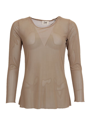 I SAY Fifi Mesh l/s O-Neck Tops 144 Cuban Sand