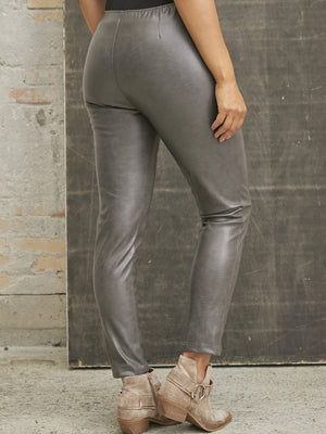 I SAY Helena PU Legging Pants 957 Dark Grey