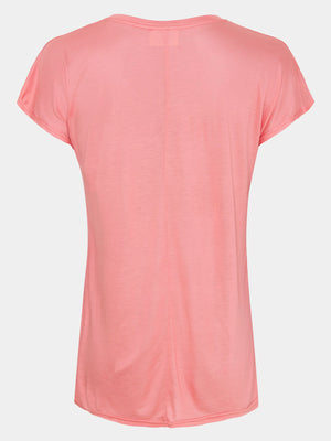 I SAY Nugga V-Neck T-Shirt Basics 407 Autumn Rose