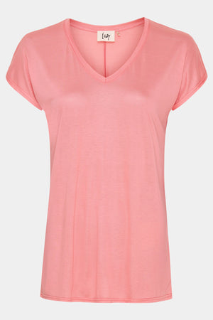 I SAY Nugga V-Neck T-Shirt Basics 407 Autumn Rose