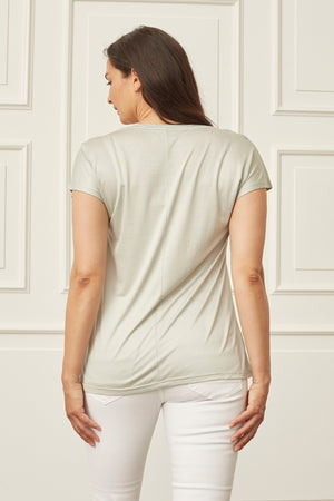 I SAY Nugga V-Neck T-Shirt Basics 807 Light Mint