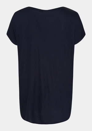 I SAY Nugga Viscose T-Shirt T-Shirts 640 Navy