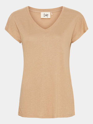 I SAY Tess V-Neck T-Shirt T-Shirts 102 Camel